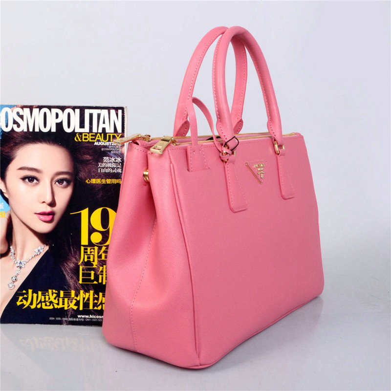 2014 Prada saffiano calfskin 33cm tote BN2274 pink on sale